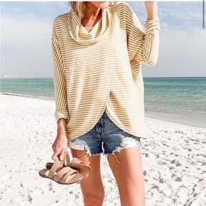 Anthro Cozy Cowl Neck Top